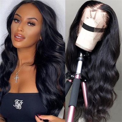 GREEMEO Women's Wig Human Hair Lace Front Wigs 13x4 Body Wave Wigs for Black Women Human Hair Pre Plucked with Baby Hair Brazilian Wavy Hair (#1B Natural Black, 16 Inches)