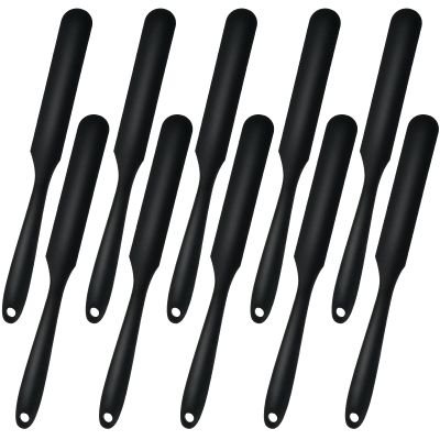 Aemygo 10 Pcs Non-Stick Wax Spatulas, Large Silicone Sticks Reusable Hair Removal Applicator Makeup Scraper for Home Salon Body Use