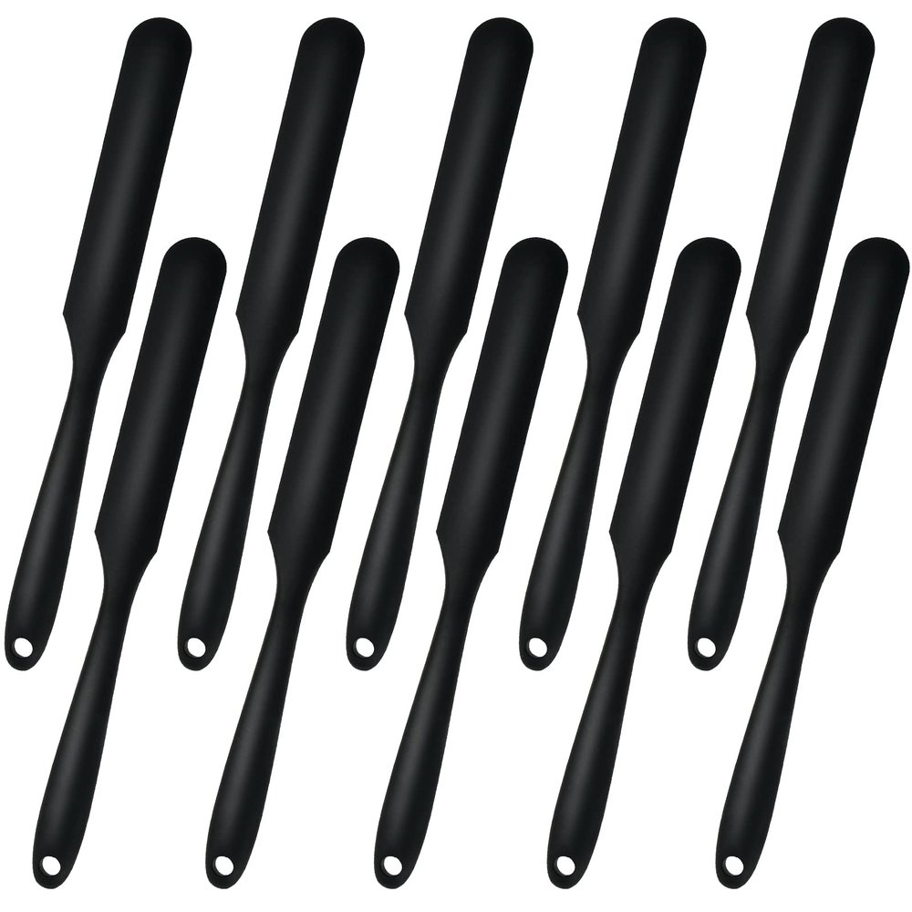 Aemygo 10 Pcs Non-Stick Wax Spatulas, Large Silicone Sticks Reusable Hair Removal Applicator Makeup Scraper for Home Salon Body Use