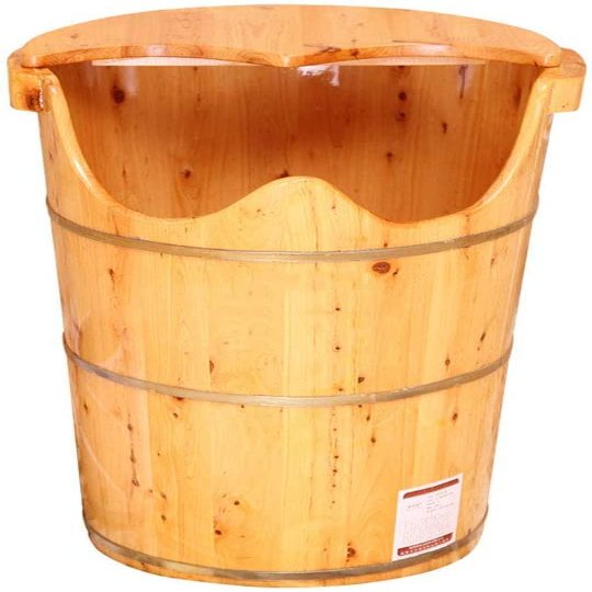 Scpantkend Foot Spa Bucket,Solid Oak Wood Foot Soaking Barrel Bucket,Foot Soaking Tub,Foot Wash Basin for Foot Bath Foot Spa Household Wash Ba