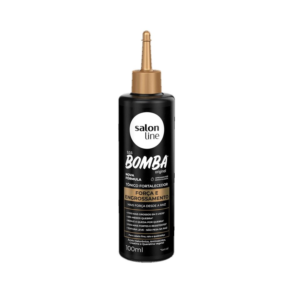 Salon Line - Linha SOS Bomba (Forca e Engrossamento) - Tonico Fortalecedor 100 Ml - (SOS Bomb (Strength and Thickening) - Strengthening Tonic 3.38 Fl Oz)