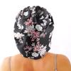greatremy Satin Braid Bonnet Double Layer Sleep Cap Scruchie, Silky Night Hat Large Bonnet for Women Curly, Long Natural Hair Dreadlocks, Braids, Locs Sleeping (Black Flowers) view 1