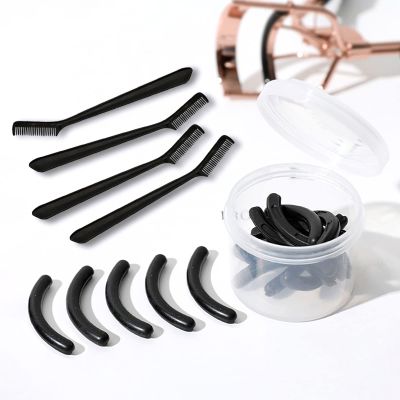 30pcs Eyelash Curler Refill Pads & 5pcs Eyelash Comb, Black Curler Refills, Silicone Rubber Universal Eye Lash Curler Replacement
