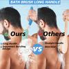 KkaFFe Shower Back Brush with Long Handle, 15.35" Body Brush, Long Back Scrubber for Men Women, Long Handled Sponge Body Exfoliator, Loofah Back Scrubber for Aid BathingBlack view 4
