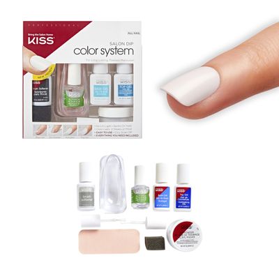 KISS Salon Dip Color System Dip Powder Nail Kit, 'All Hail', No UV Light Needed, Includes 7g Base Gel, 7g Top Gel, 7.5ml Activator, 9g Dip Powder, 7.5ml Brush Softener
