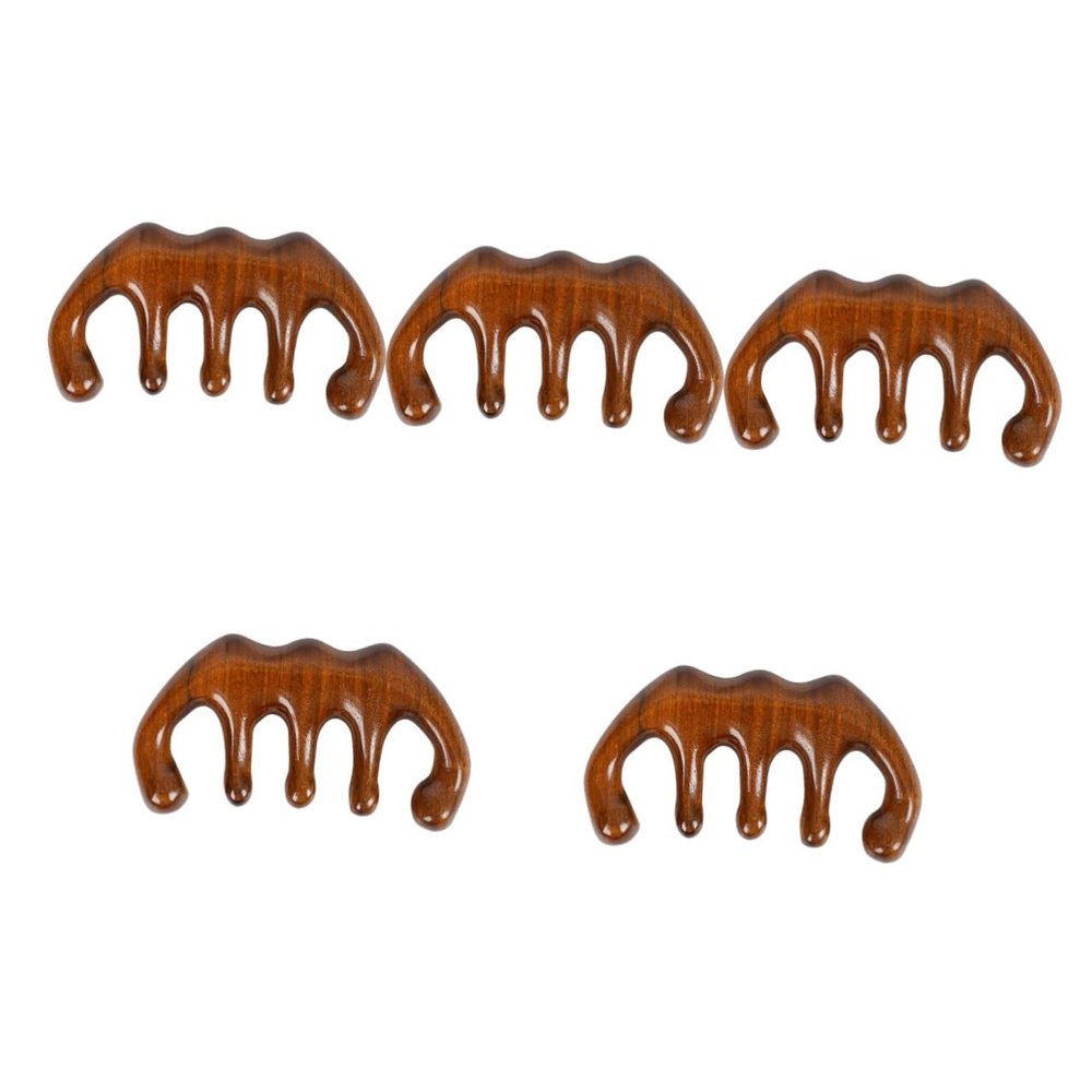 minkissy 5pcs Natural Wood Wide Tooth Comb for Scalp Massage Hair Pick for Curly Hair for Women Fine Craftsmanship for Relaxation and Care