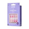 KISS Majestic Press On Nails, Nail glue included, 'Lovely Bubbly', Pink, Long Size, Coffin Shape, Includes 30 Nails, 2g glue, 2 Prep Pads, 2 of 24 Adhesive tabs, 2 manicure sticks, Mini file view 3