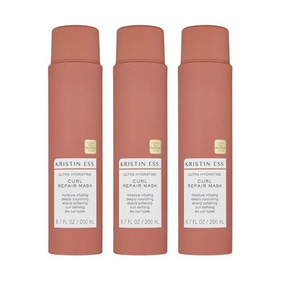 Kristin Ess Hair Ultra Hydrating Curl Repair Hair Mask with Shea Butter - Deep Conditioner Treatment for Dry Damaged Curly Hair, Vegan, Color + Keratin Safe, 6.7 fl oz (Pack of 3)
