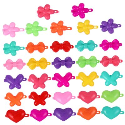 Mikinona 100pcs Pink Bows for Hair Cartoon Bow Flower Hair Clips Love Barrettes Hairpin Girl Side Clips