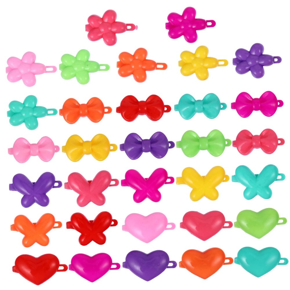 Mikinona 100pcs Pink Bows for Hair Cartoon Bow Flower Hair Clips Love Barrettes Hairpin Girl Side Clips