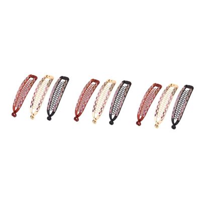 BIUDECO 9pcs Rhinestone Ponytail Holders Hair Clips for Women Stylish Fish Shape Hair Accessories Bright and Gold Non- Design for Parties and Weddings