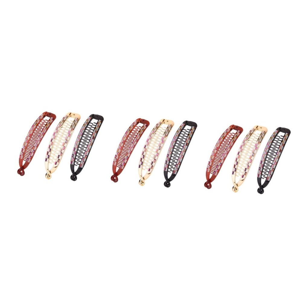 BIUDECO 9pcs Rhinestone Ponytail Holders Hair Clips for Women Stylish Fish Shape Hair Accessories Bright and Gold Non- Design for Parties and Weddings