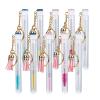 NICENEEDED 10Pcs Eyelash Brush Tube Keychain, Disposable Empty Mascara Wands Tubes Set, Replacable Crystal Eyelash Spoolies Brush Makeup Tool for Women Girls view 1
