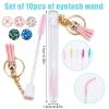 NICENEEDED 10Pcs Eyelash Brush Tube Keychain, Disposable Empty Mascara Wands Tubes Set, Replacable Crystal Eyelash Spoolies Brush Makeup Tool for Women Girls view 3