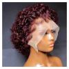 SUNESA Wigs Cut Wig Water Deep Wave Lace Wig Afro Curly Short Human Hair Wigs Color Lace Front Wig for Women Lace Wigs (Color : 99J) view 1