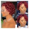 SUNESA Wigs Cut Wig Water Deep Wave Lace Wig Afro Curly Short Human Hair Wigs Color Lace Front Wig for Women Lace Wigs (Color : 99J) view 2