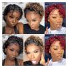 SUNESA Wigs Cut Wig Water Deep Wave Lace Wig Afro Curly Short Human Hair Wigs Color Lace Front Wig for Women Lace Wigs (Color : 99J) view 3