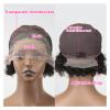 SUNESA Wigs Cut Wig Water Deep Wave Lace Wig Afro Curly Short Human Hair Wigs Color Lace Front Wig for Women Lace Wigs (Color : 99J) view 4