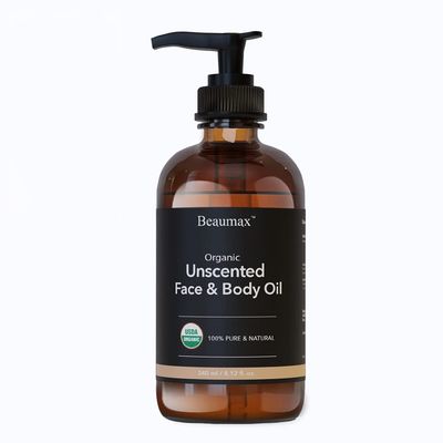 Beaumax Unscented Face & Body Oil - USDA Organic Carrier Oil 240ml/8.12 fl.oz