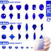 qiipii 3 Boxes Royal Blue Nail Rhinestones 240 Multi-Shapes Sapphire Big Gems K9 Glass Flatback Round Beads Crystals Stones Diamonds Nail Art Charms for Nails Face Eyes Makeup Crafts Tumblers Clothes view 3