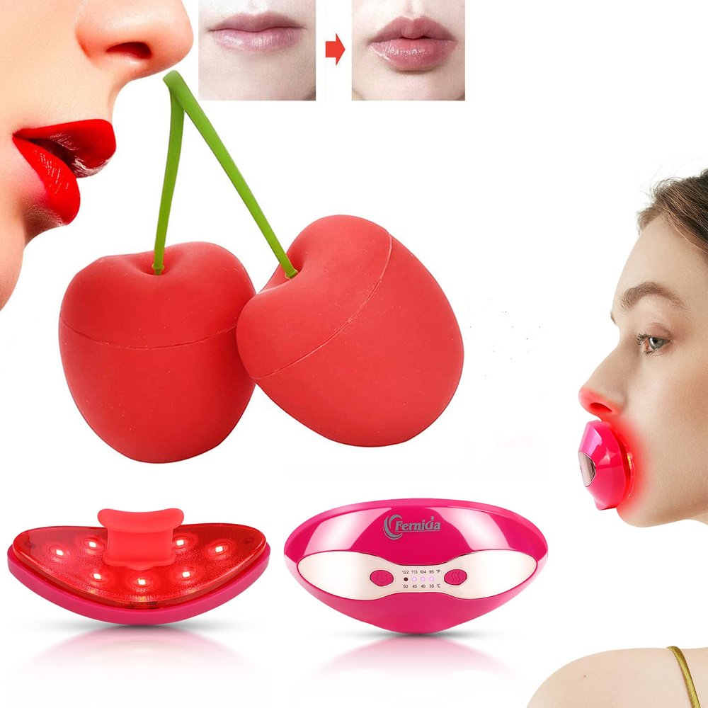 FERNIDA Cherry Lip plumper for Big Lip, 2 in 1 Lip and Eye Device Red Light Devce