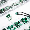 qiipii 3 Boxes Emerald Green Nail Rhinestones 240 Multi-Shapes Big Gems Dark Green Flatback Round Beads K9 Glass Crystals Stones Nail Art Charms for Nails Face Eyes Makeup DIY Crafts Tumblers Bottles view 4