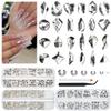 qiipii 3 Boxes Silver Clear Nail Rhinestones 240 Multi-Shapes Crystal White Big Gems Stones Flatback Round Beads Glass Crystals Nail Art Charms for Arylic Nails Face Eyes Makeup Tumblers Bottles Shoes view 1