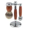 Jojomis Premium Rosewood Men's Shaving Set Brush Safety Razor Holder view 1