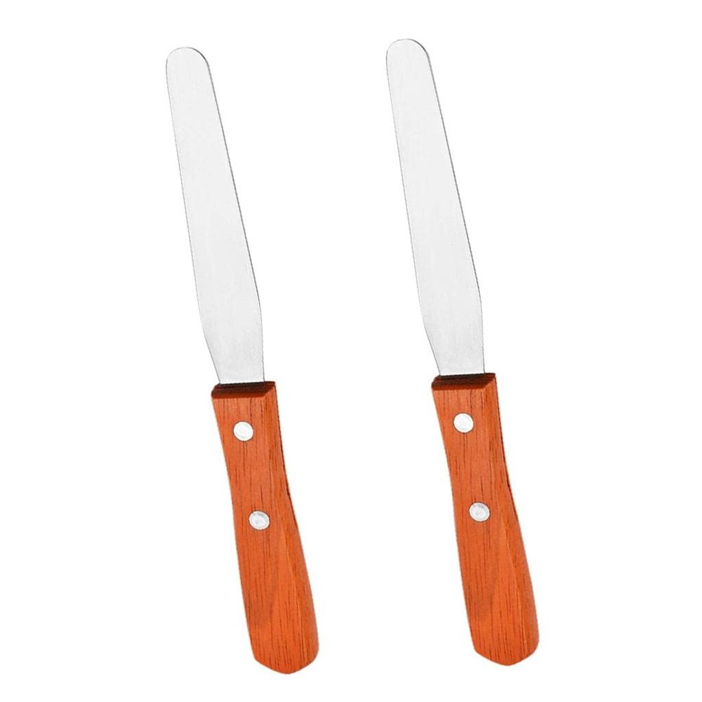 Jojomis Waxing Spatulas Applicator for Hair Removal, Pack of 2, Wax Spatula Tools with Brown Wooden Handle