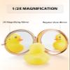 Getinbulk Compact Mirror Bulk, Set of 2 Double-Sided 1X/2X Magnifying Purse Pocket Makeup Mirrors(Round, Rose Gold) view 3