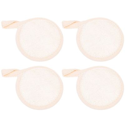 FOMIYES 4pcs Exfoliating Loofah Face Cleaning Pads Natural Round Makeup Sponges for Daily Facial Cleansing and Exfoliation for Women and Girls