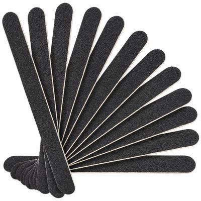 Canvalite Nail File Large Emery Boards for Nails 100/180 Grit Nail Files for Natural Nails Manicure Pedicure Tool for Home and Salon Use 12PCS, Black