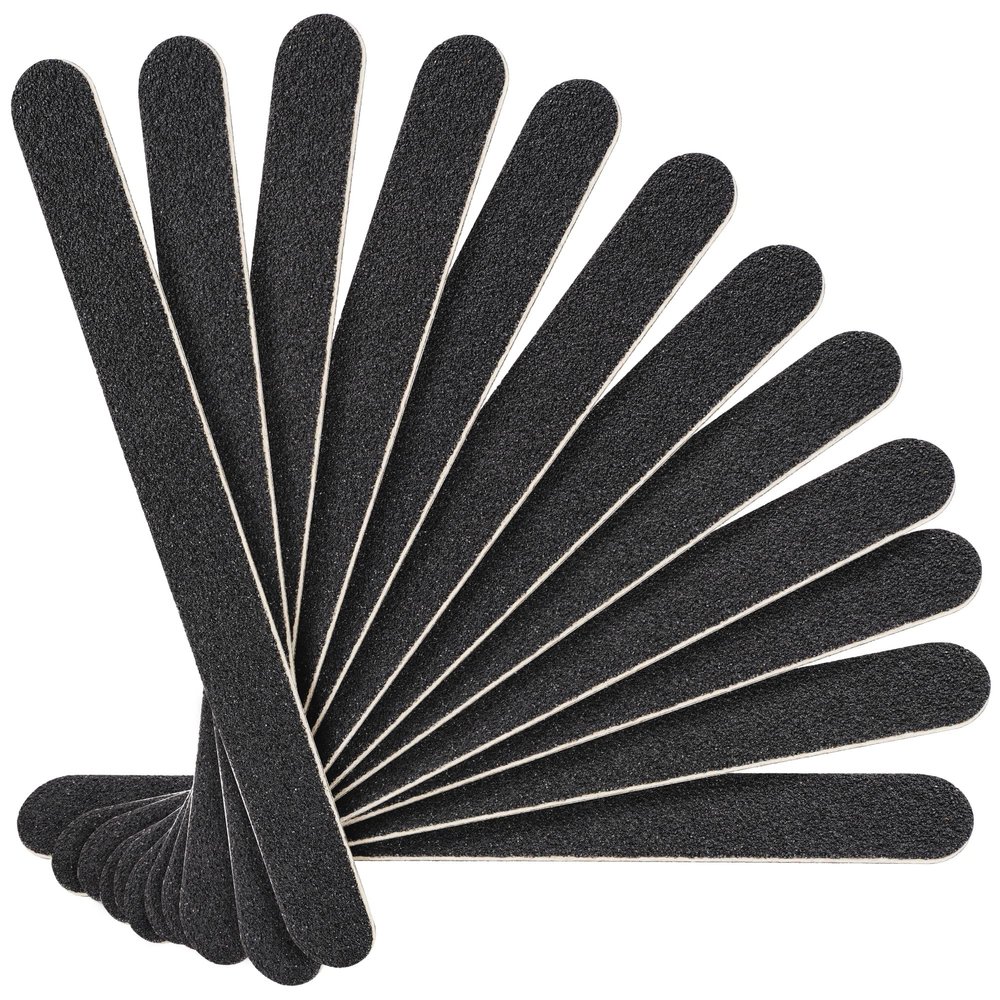 Canvalite Nail File Large Emery Boards for Nails 100/180 Grit Nail Files for Natural Nails Manicure Pedicure Tool for Home and Salon Use 12PCS, Black