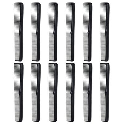 Styling Gear 12-Piece Hair Comb Set Barber, Beard & Mustache Combs, Pocket Styling, Made in USA (Black)