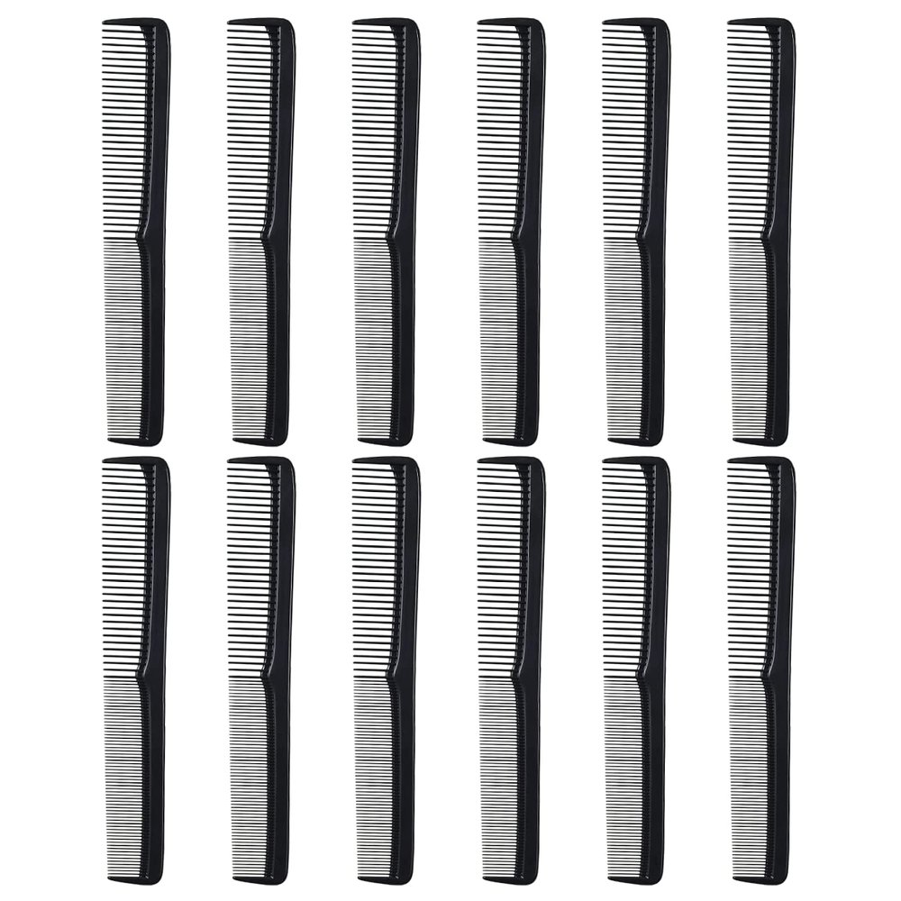 Styling Gear 12-Piece Hair Comb Set Barber, Beard & Mustache Combs, Pocket Styling, Made in USA (Black)