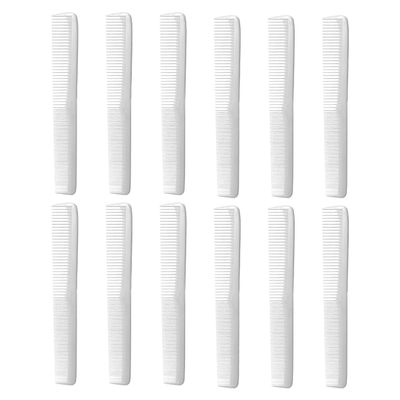 Styling Gear 150 Barber Comb Set 12-Piece Hair Combs for Men, Women, Stylists, Beard & Mustache Grooming Pocket Combs Made in USA (White)