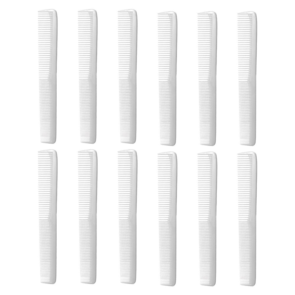 Styling Gear 150 Barber Comb Set 12-Piece Hair Combs for Men, Women, Stylists, Beard & Mustache Grooming Pocket Combs Made in USA (White)