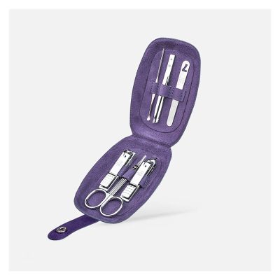 BONAD Toenail Clippers Nail Clippers,Mini Manicure Set Nail Clipper Set 6 in 1 Stainless Steel Pedicure Care Grooming Kit with Portable Travel Case Nail Clipper Set (Color : Purple)