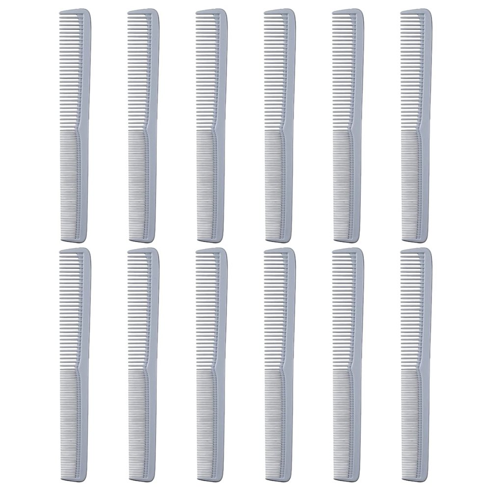 Styling Gear 12-Piece Hair Comb Set Barber, Beard & Mustache Combs, Pocket Styling, Made in USA (Gray)