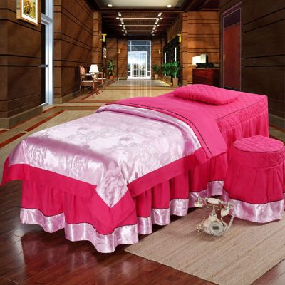 MIPOPS Microfiber Massage Table Sheet Set, Premium Facial Bed Cover, Beauty Salon Massage Table Skirt Set Bedspreads Bed Skirt Sheet(Red,180x60cm(71x24inch))