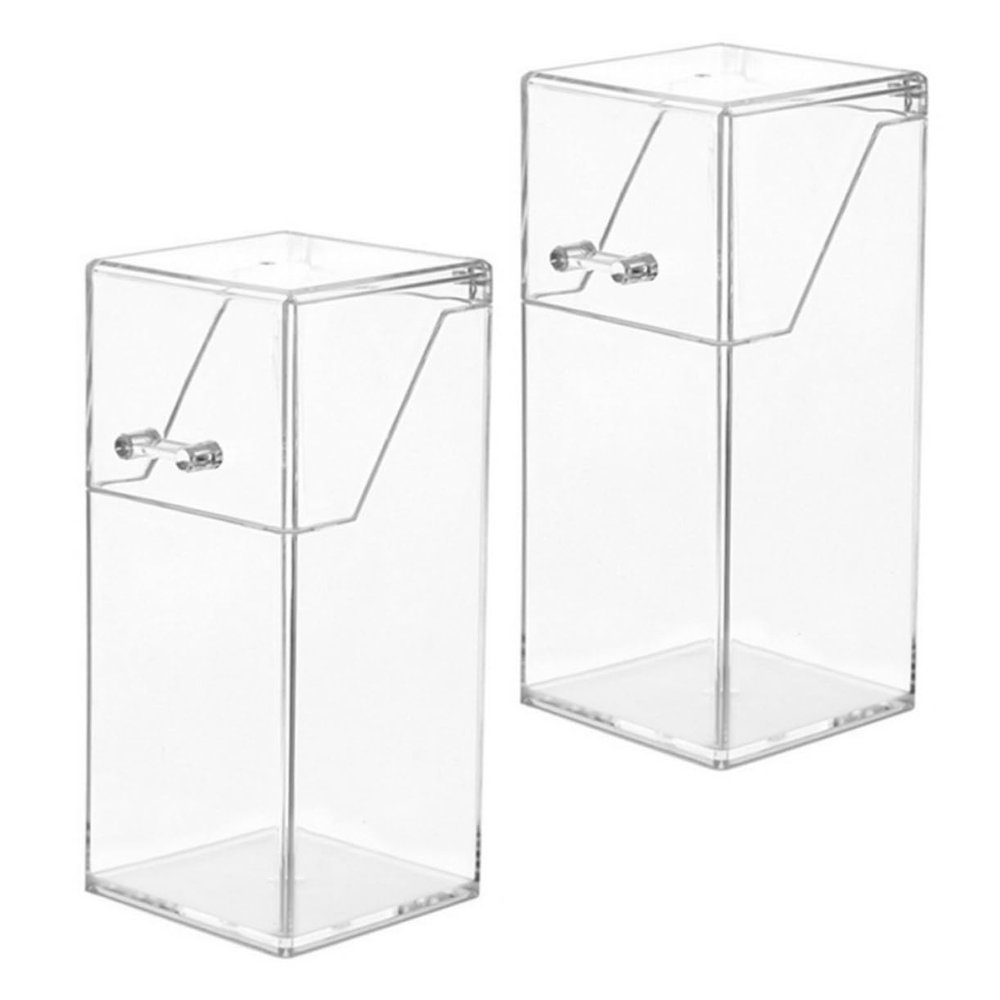 DOITOOL Acrylic Makeup Brush Holder with Lid Clear Pen Holder Storage Box Dust-Free Cosmetic Organizer for Vanity and Desktop 4.33 X 3.35 X 4.33 Inch