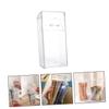 DOITOOL Acrylic Makeup Brush Holder with Lid Clear Pen Holder Storage Box Dust-Free Cosmetic Organizer for Vanity and Desktop 4.33 X 3.35 X 4.33 Inch view 3