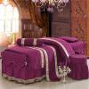 MIPOPS 4-Piece Microfiber Massage Table Sheet Set, Includes Flat Sheet, Fitted Sheet and Fitted Face Rest Cover(Purple,190x70cm(75x28inch)) view 1