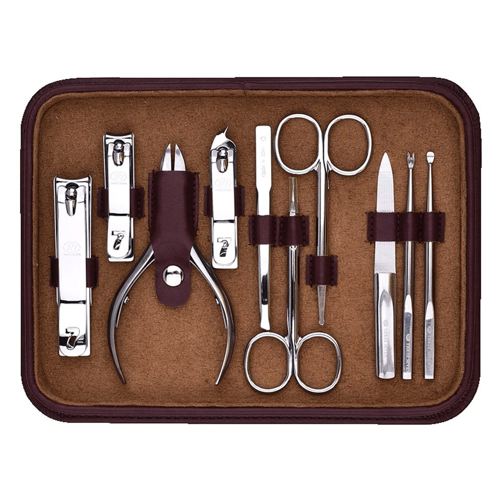 BONAD Toenail Clippers Adult Fingernail Clippers,Household Manicure Set Tweezers and Nail Clipper Set 10 in 1 Stainless Steel Pedicure Care Grooming Kit with Portable Travel Case Nail Clipper Set