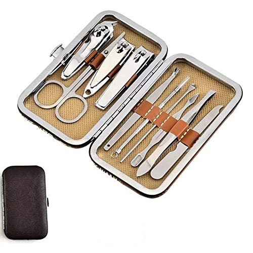 BONAD Toenail Clippers 10 in 1 Stainless Steel Tweezer Nail Art Clipper Scissors Tweezer Knife Manicure Nail Art Cutter Pedicure Manicure Tools Nail Clipper Set