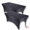 2 Pk of Velvet Stretchy Massage Bed Table Sheet Cover for Lash Bed or Massage Table with Pocket and Cut-Out for Leg RooM (Dark Gray Velvet) view 1