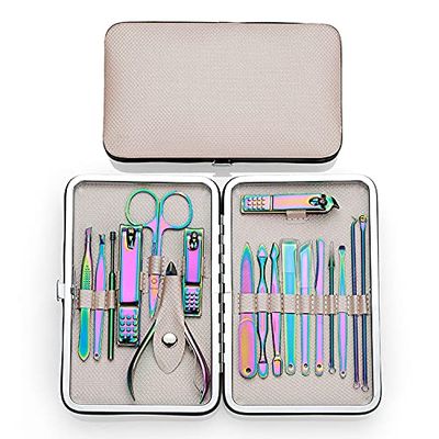 BONAD Toenail Clippers 18-Piece Colorful Nail Clippers Set Nail Clippers Nail Clippers Manicure Nail Tool Set Nail Clipper Set