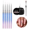 Makartt Nail Rhinestone Glue Gel with Brush Pen Set, 15ml Clear Nail Gem Glue Gel Bundle with Makartt Nail Art Brushes? Liner for Nails, 5pcs, 7/9/11/15/25mm, Easy Hold view 1