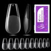 Gelike ec Medium Coffin Nail Tips: 240PCS Soft Gel Tips for Nail Extensions Coffin Shaped Full Cover Nail Tips Pre Etched - PMMA Resin Clear False Nails Press on Nails 10 Sizes, MEDIUM COFFIN view 1