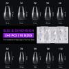 Gelike ec Medium Coffin Nail Tips: 240PCS Soft Gel Tips for Nail Extensions Coffin Shaped Full Cover Nail Tips Pre Etched - PMMA Resin Clear False Nails Press on Nails 10 Sizes, MEDIUM COFFIN view 2